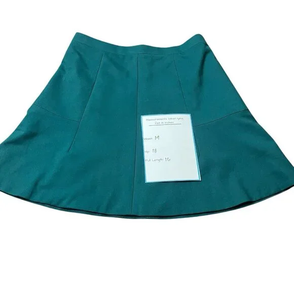 J. Crew Women Size 00 Green A Lined Fluted Mini Skirt Style 03394 - Picture 3 of 7